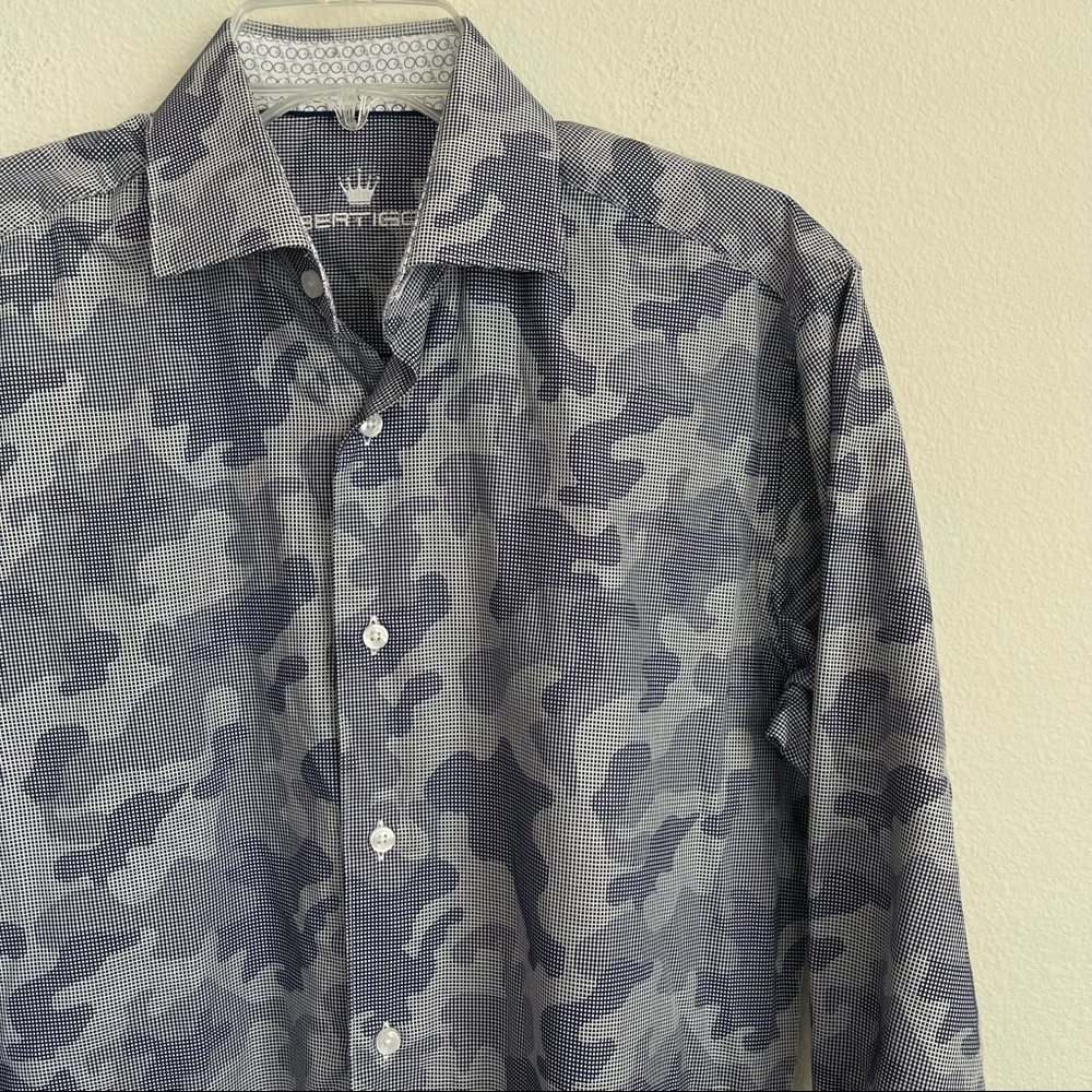 Bertigo Camo Pattern Bike Cuff Button Down Long S… - image 1